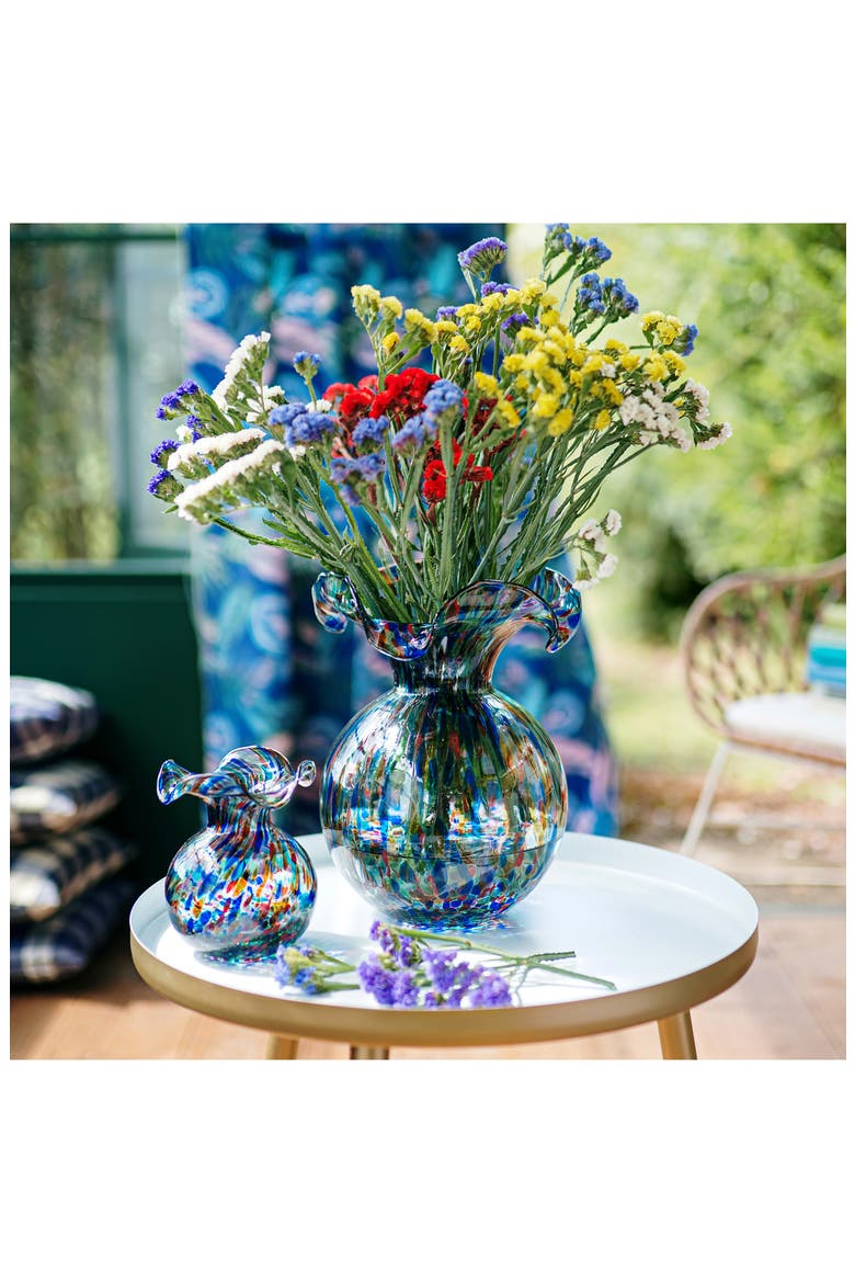Hibiscus Glass Carnevale Bud Vase, Alternate, color, MULTI