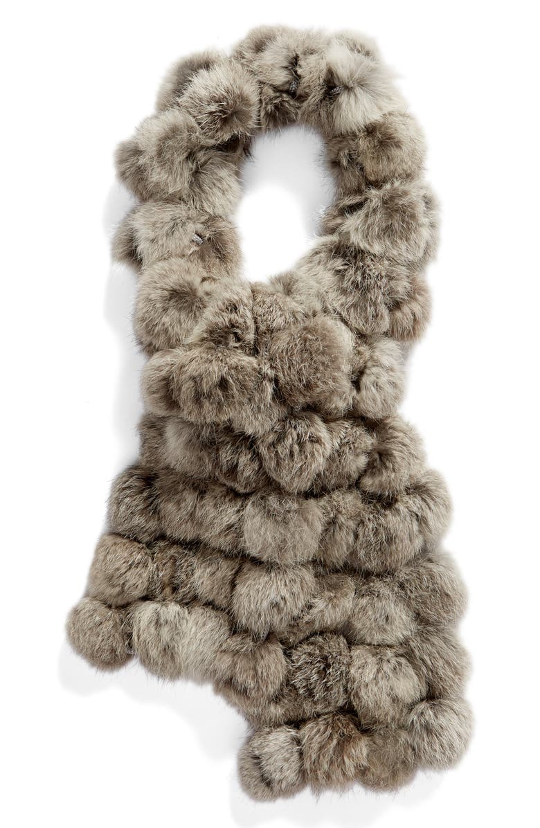 La Fiorentina Genuine Rabbit Fur Scarf, Main, color, 