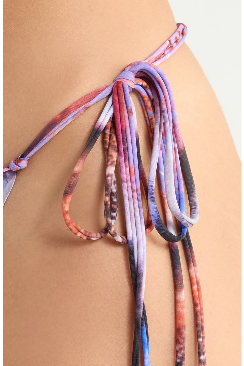 Raw Edge Side Tie Bikini Bottoms, Alternate, color, PURPLE