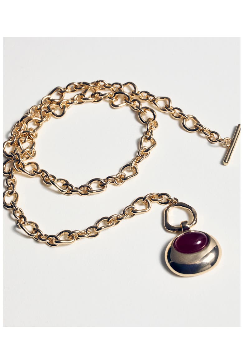 Link Circle Pendant Necklace, Alternate, color, GOLD