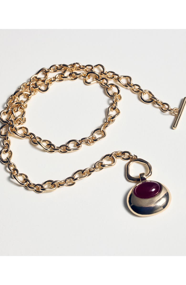 MANGO Link Circle Pendant Necklace, Alternate, color, 