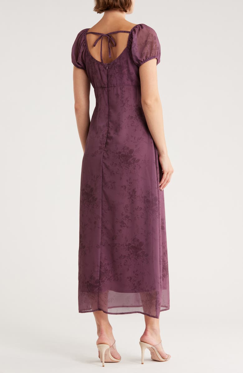 Cap Sleeve Empire Waist Chiffon Maxi Dress