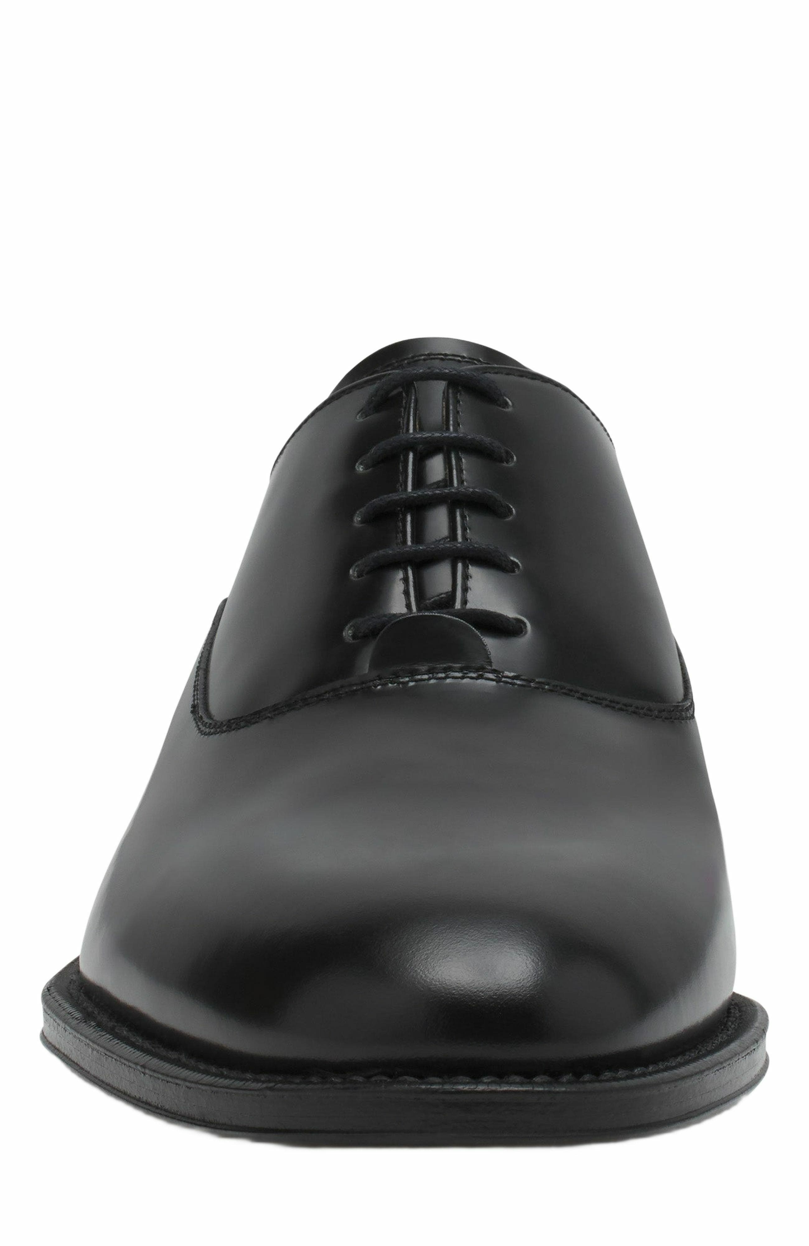 Lanvin Signature Leather Oxford Shoes, Alternate, color, Black