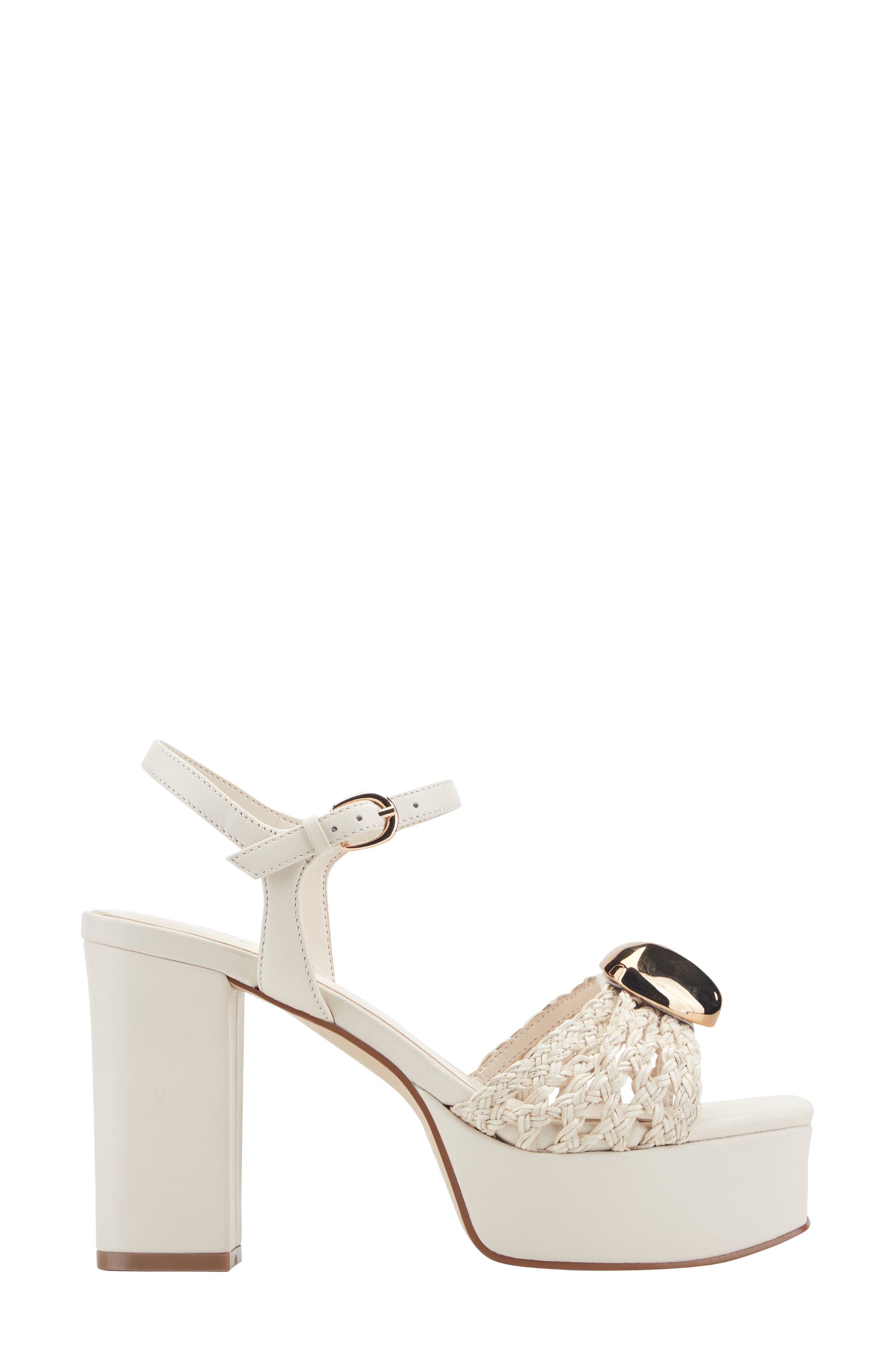 Cabell Ankle Strap Platform Sandal, Alternate, color, IVORY