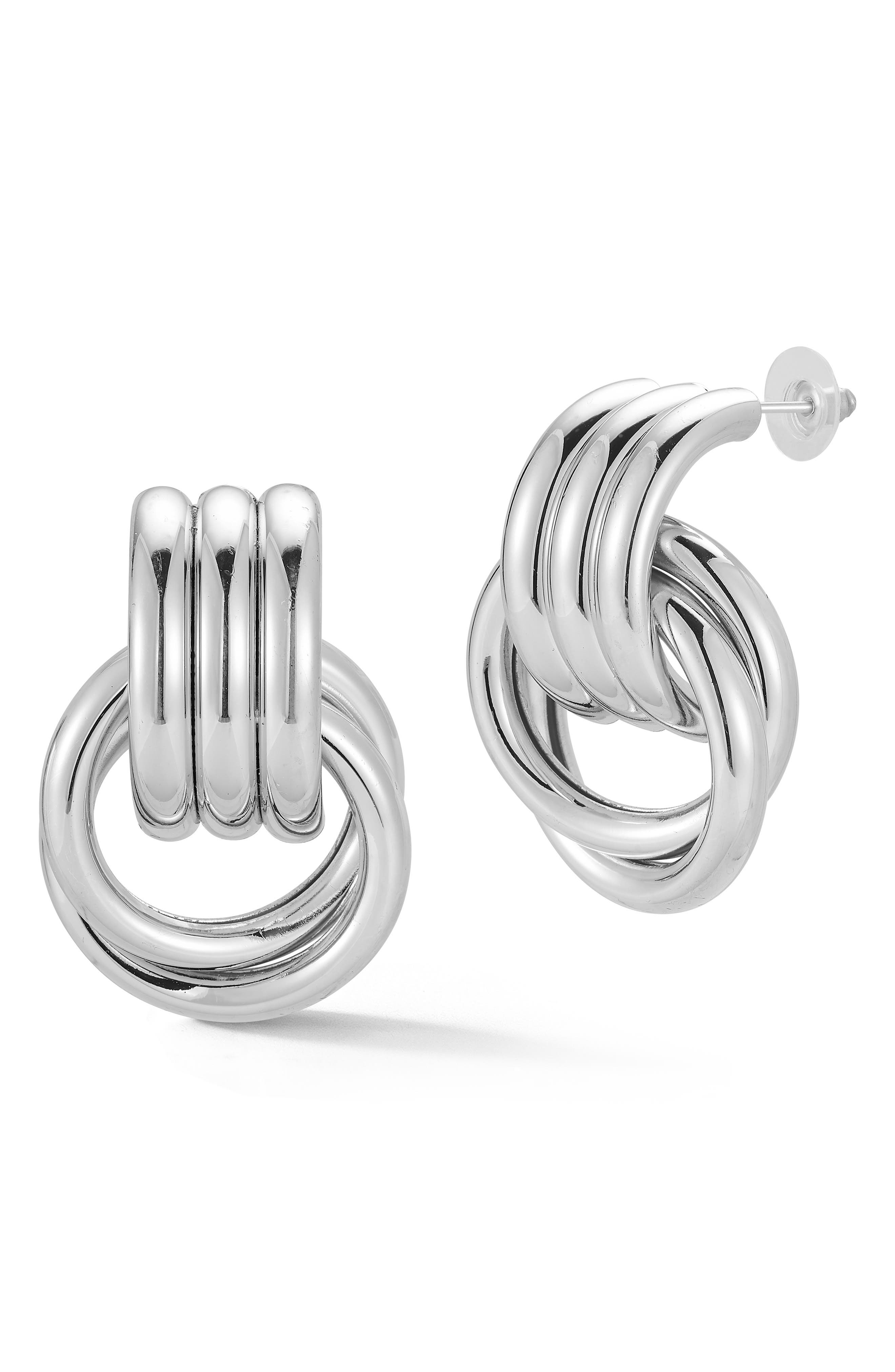 GLAZE JEWELRY Textured Doorknocker Drop Earrings