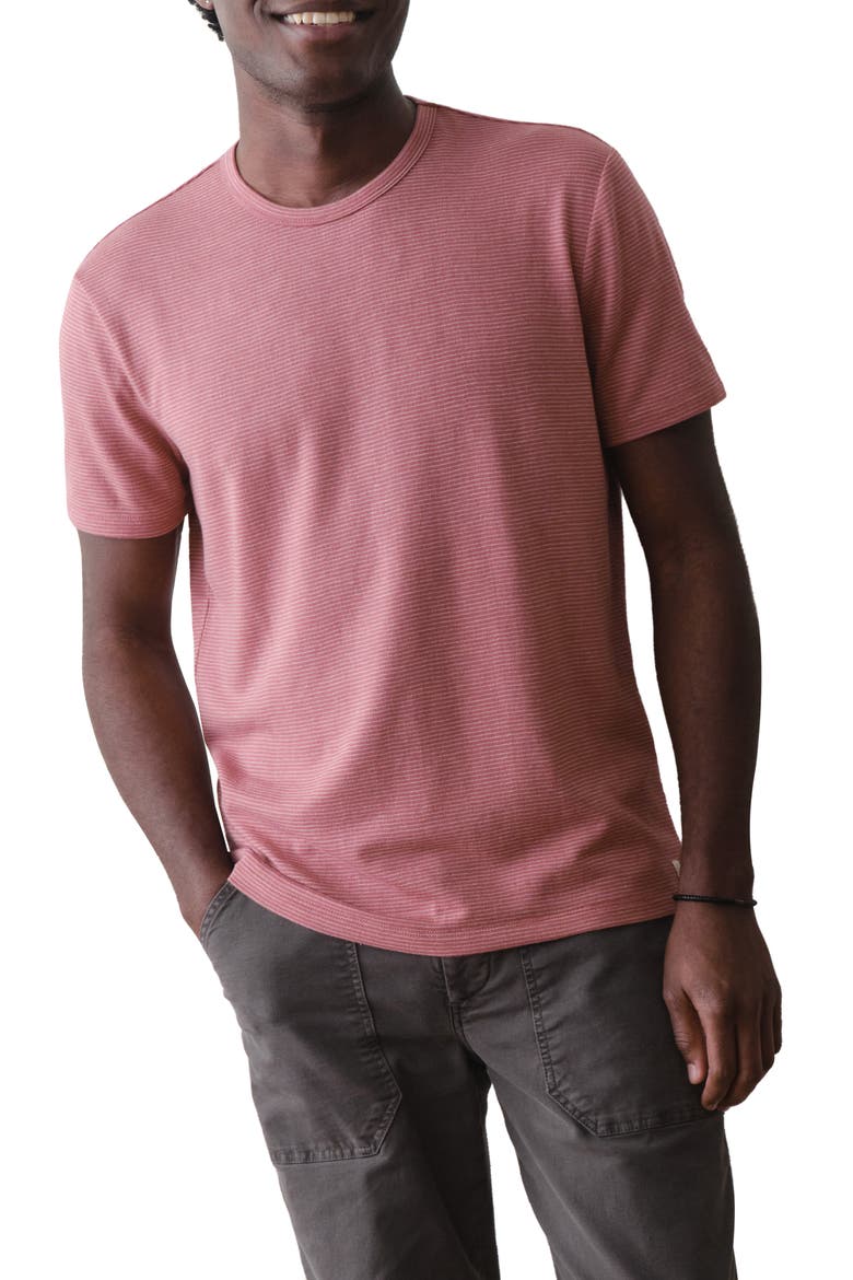 Signature Jacquard Crewneck T-Shirt, Main, color, WITHERED ROSE