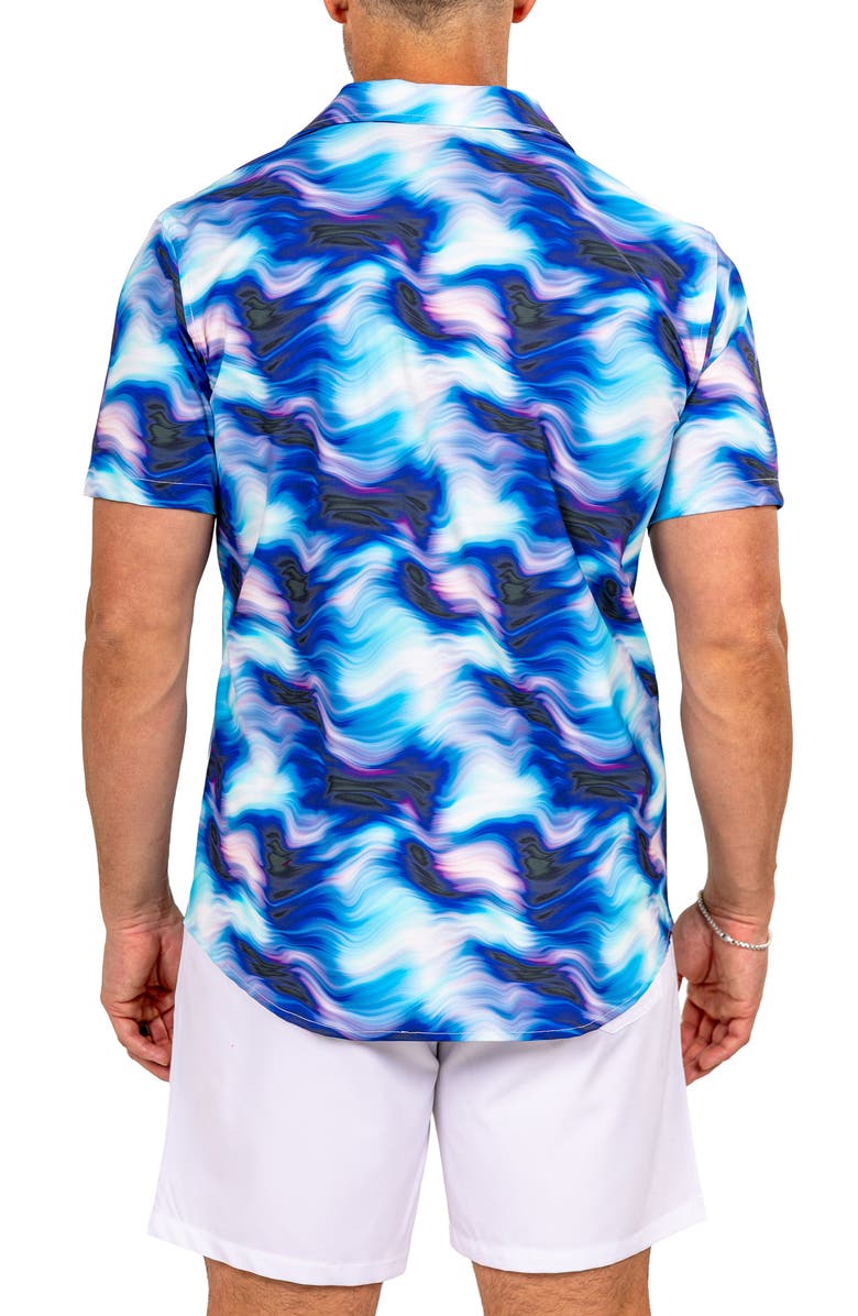 Maceoo Marthy Blue Camp Shirt, Alternate, color, 
