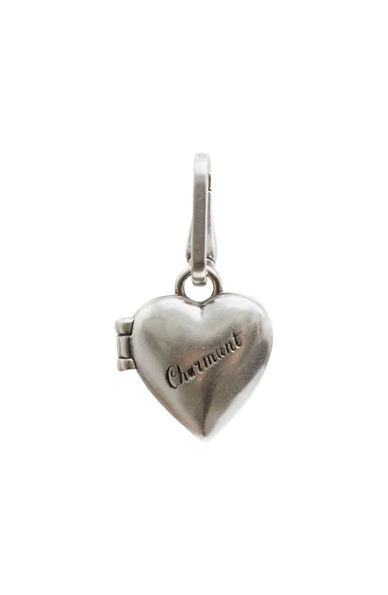 Clare V. Charmant Heart Locket, Main, color, Silver