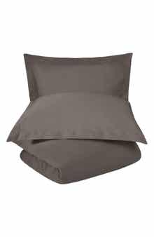 Superior Solid 800 Thread Count Sateen Duvet Cover & Shams Set