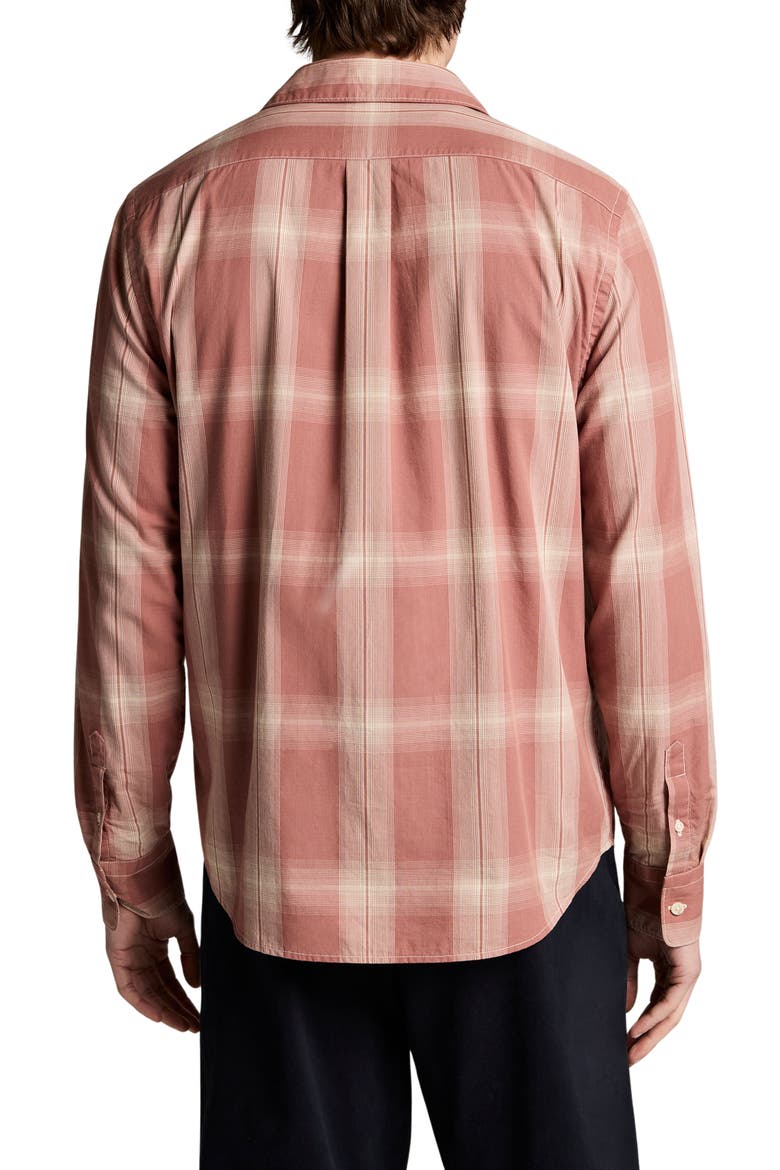 Townes Plaid Cotton Button-Up Shirt, Alternate, color, CHERRYWOOD/ SMOCK WHI