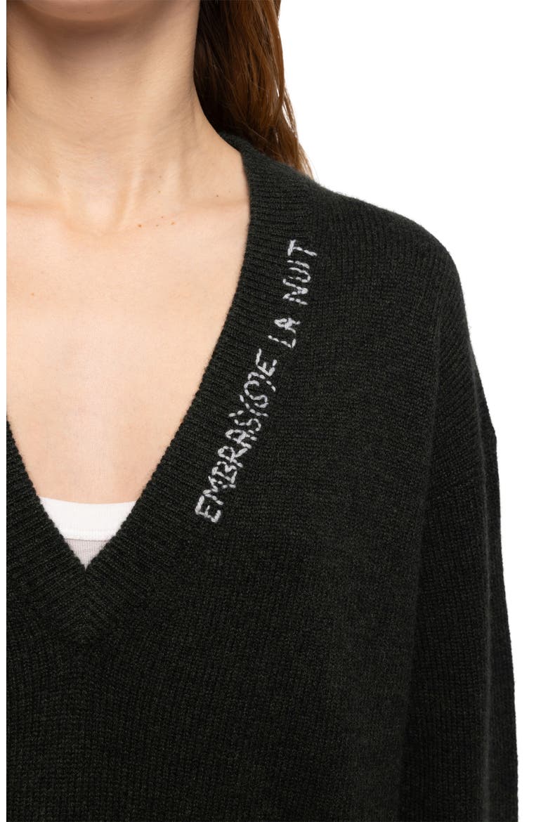 Mikyz Cashmere V-Neck Sweater, Alternate, color, GLOOM