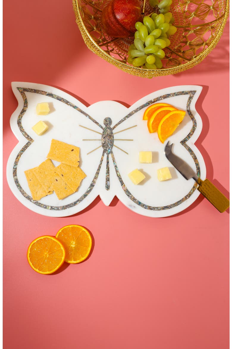Alabone & Marble Butterfly Platter, Alternate, color, WHITE