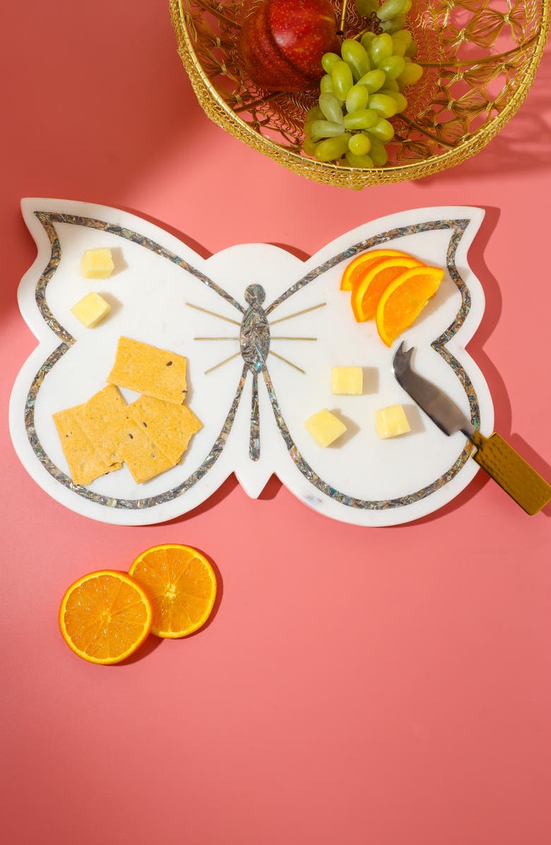 Tiramisu Alabone & Marble Butterfly Platter, Alternate, color, White