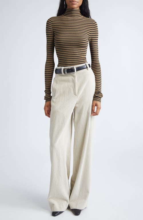 Proenza Schouler Didi Striped Turtleneck Top In Brown