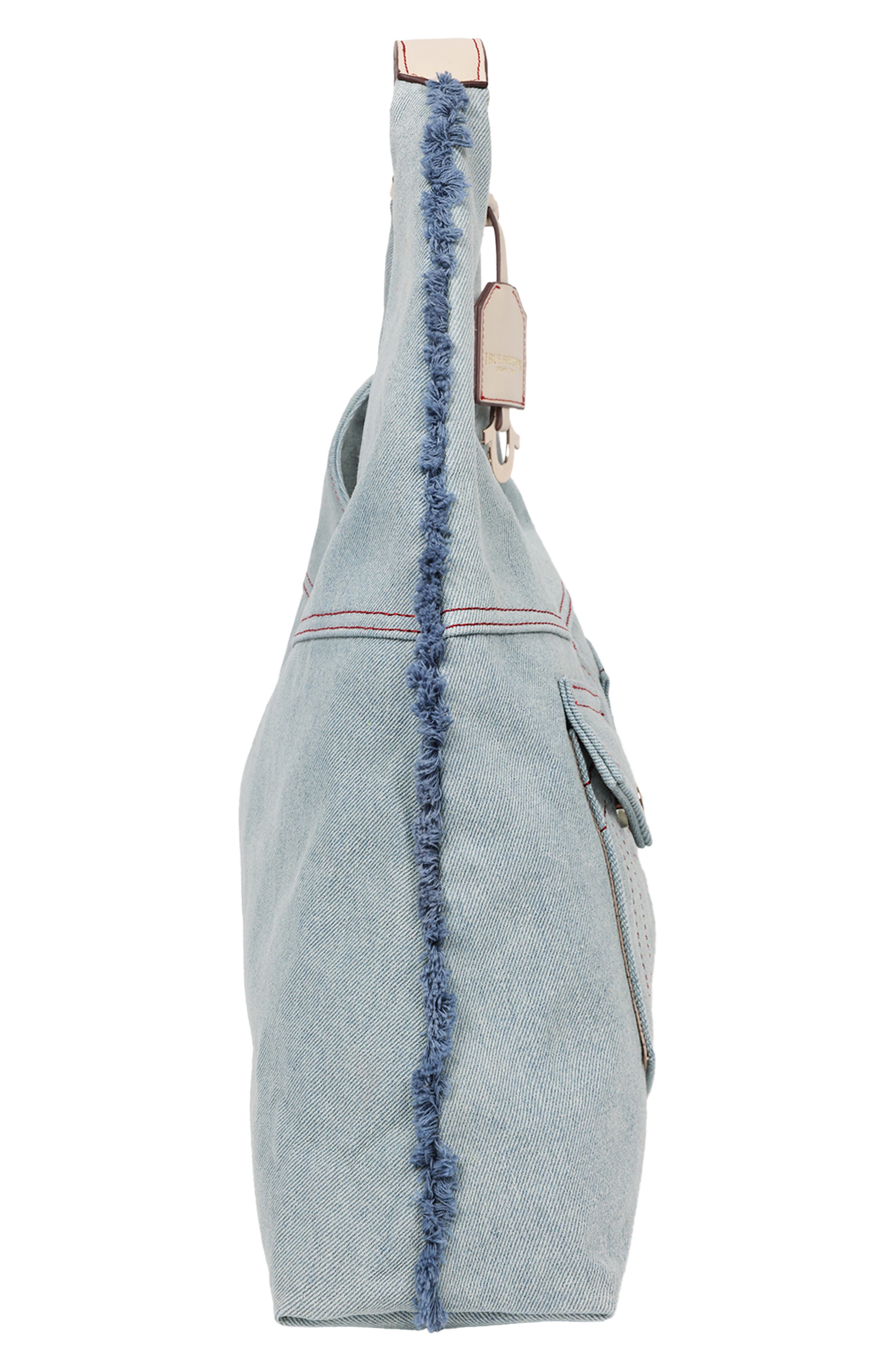 True Religion Arden Contrast Stitch Hobo Bag, Alternate, color, 