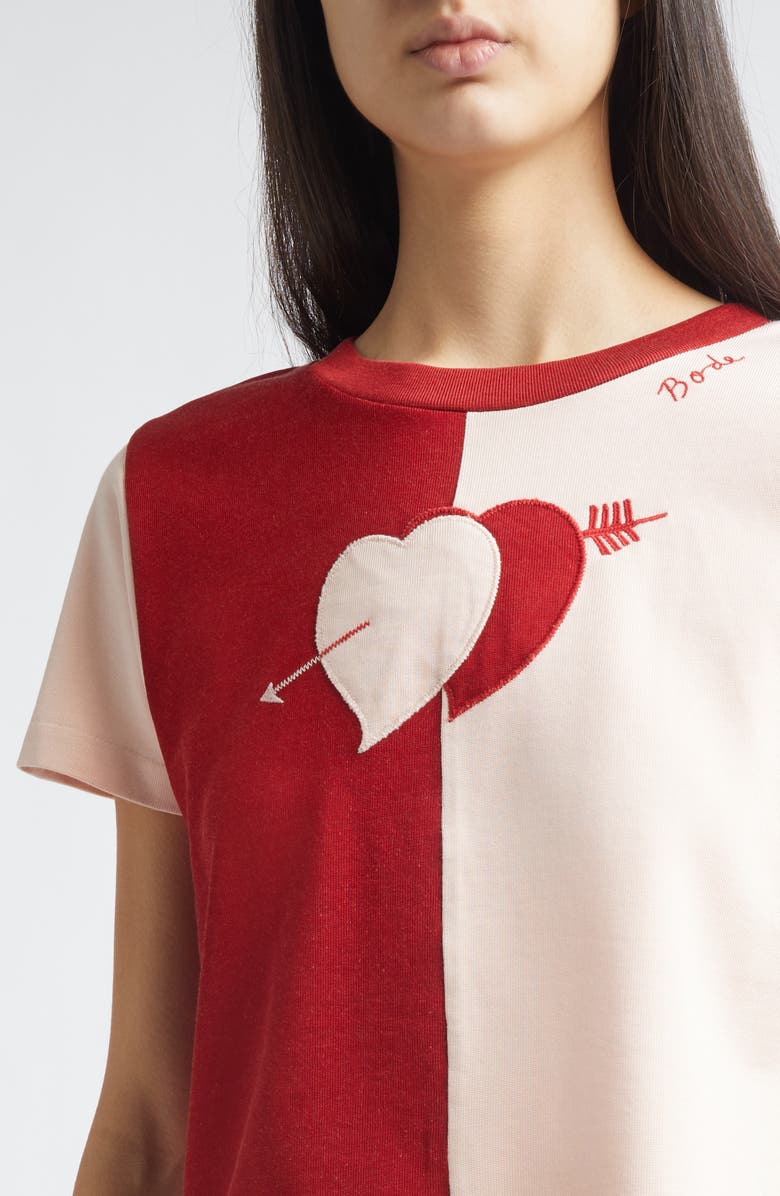 Bode Wonderland Colorblock T-Shirt, Alternate, color, Red Pink