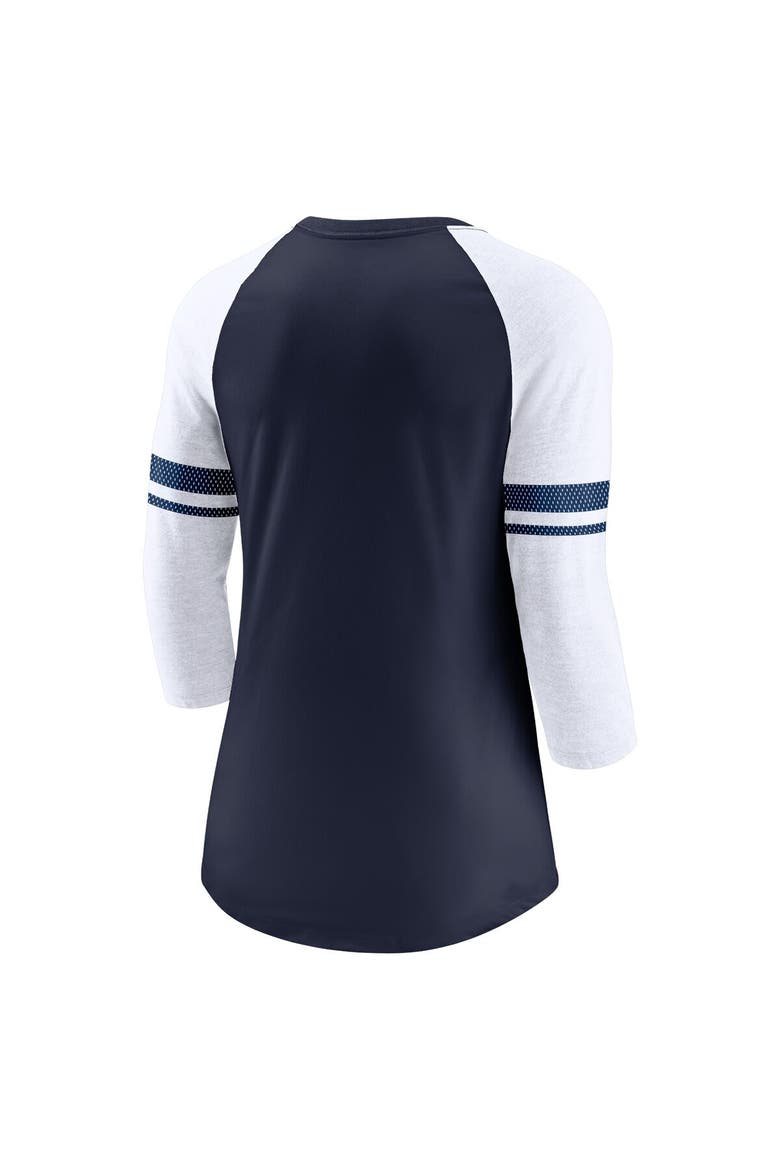 Women's Nike Navy Tennessee Titans 3/4-Sleeve Lightweight Raglan Fashion T-Shirt, Alternate, color, Navy