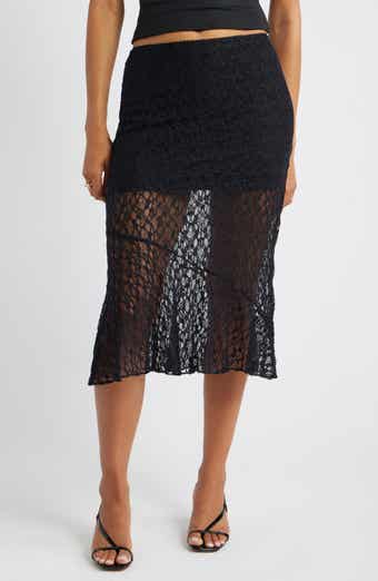 Open Edit Lace Midi Skirt