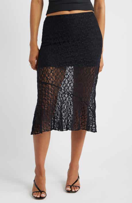 Open Edit Lace Midi Skirt