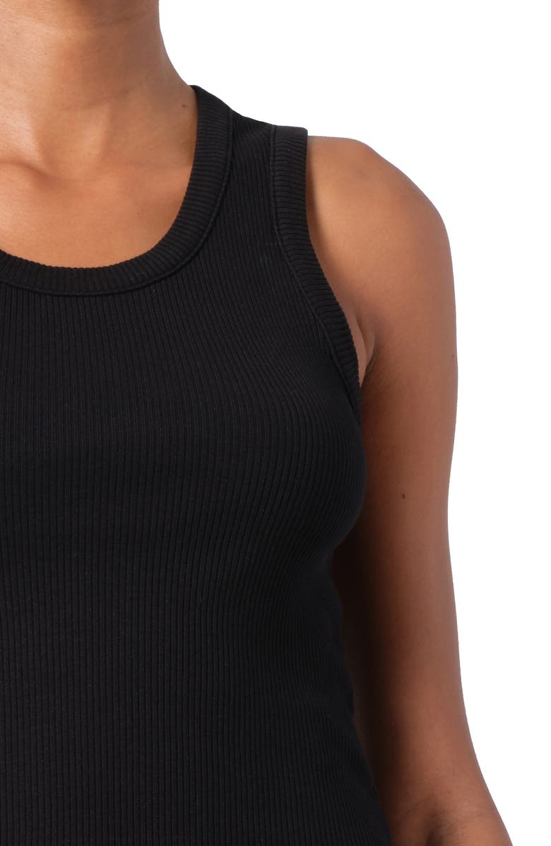 AGOLDE Poppy Shrunken Rib Tank, Alternate, color, Black