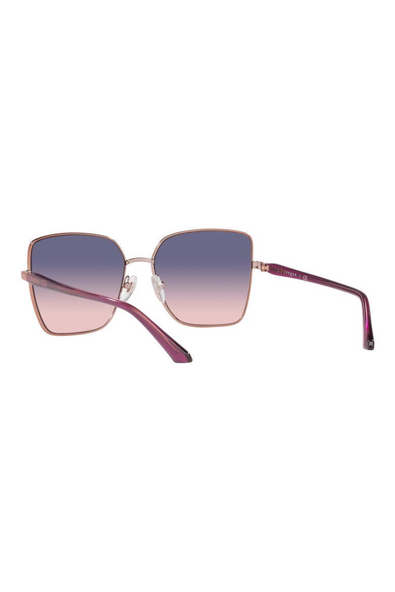 58mm Gradient Butterfly Sunglasses, Alternate, color, PINK GOLD