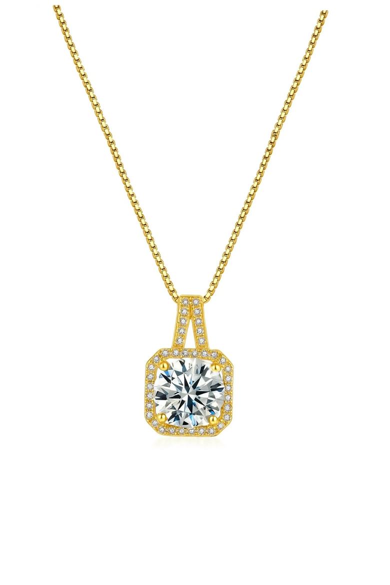 Ariana Gold Halo Necklace and Stud Earring Set, Alternate, color, Gold