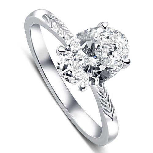 Bliss Diamond Certified 3ct Oval Diamond Solitaire Engagement Ring 14k Gold Lab Grown In 14k White Gold