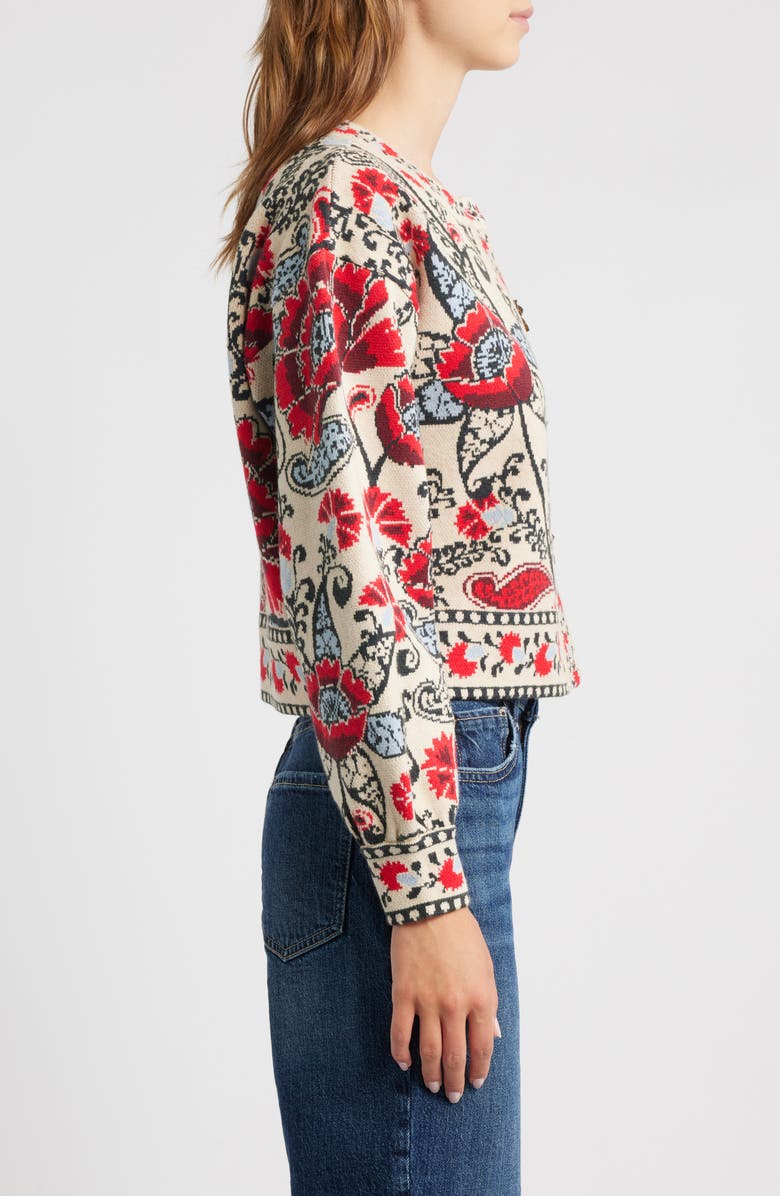 FARM Rio Francesca Sand Knit Cardigan, Alternate, color, 