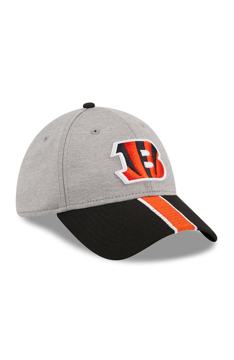 New Era Men's New Era Heather Gray/Black Cincinnati Bengals Striped 39THIRTY Flex Hat, Alternate, color, Heather Gray
