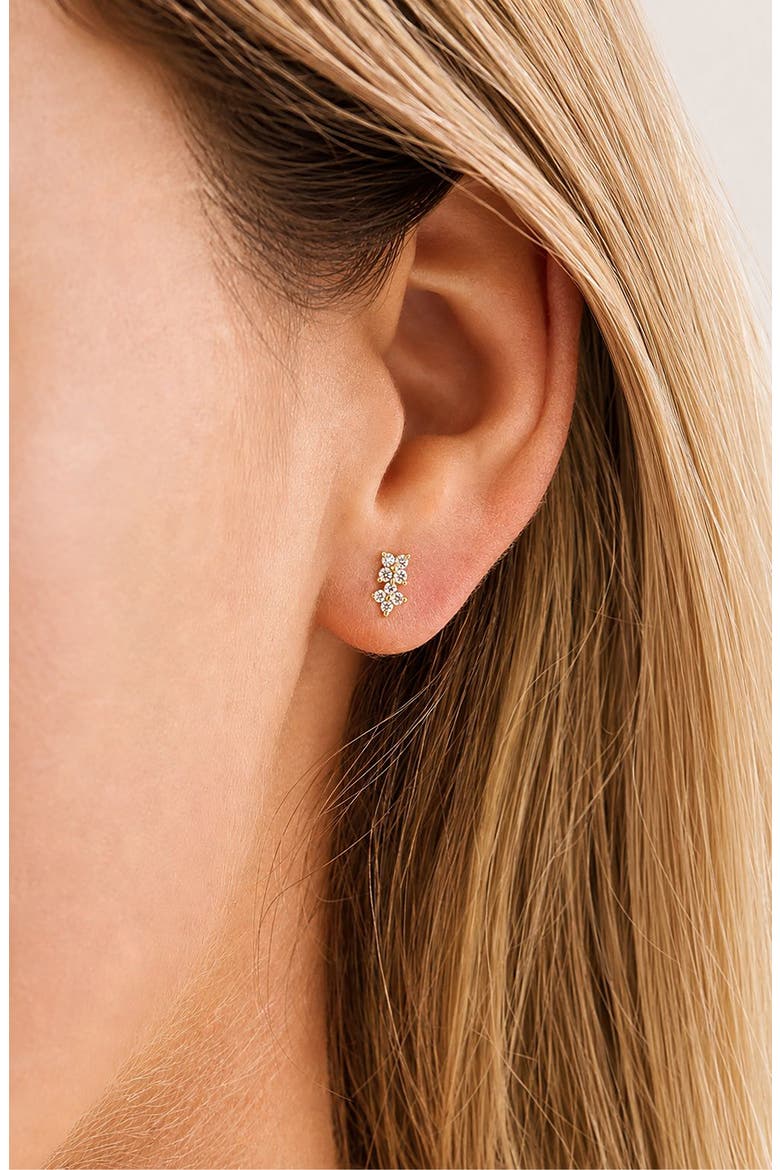 Monaco 18k Gold Diamond Stud Earrings, Alternate, color, 18K YELLOW GOLD