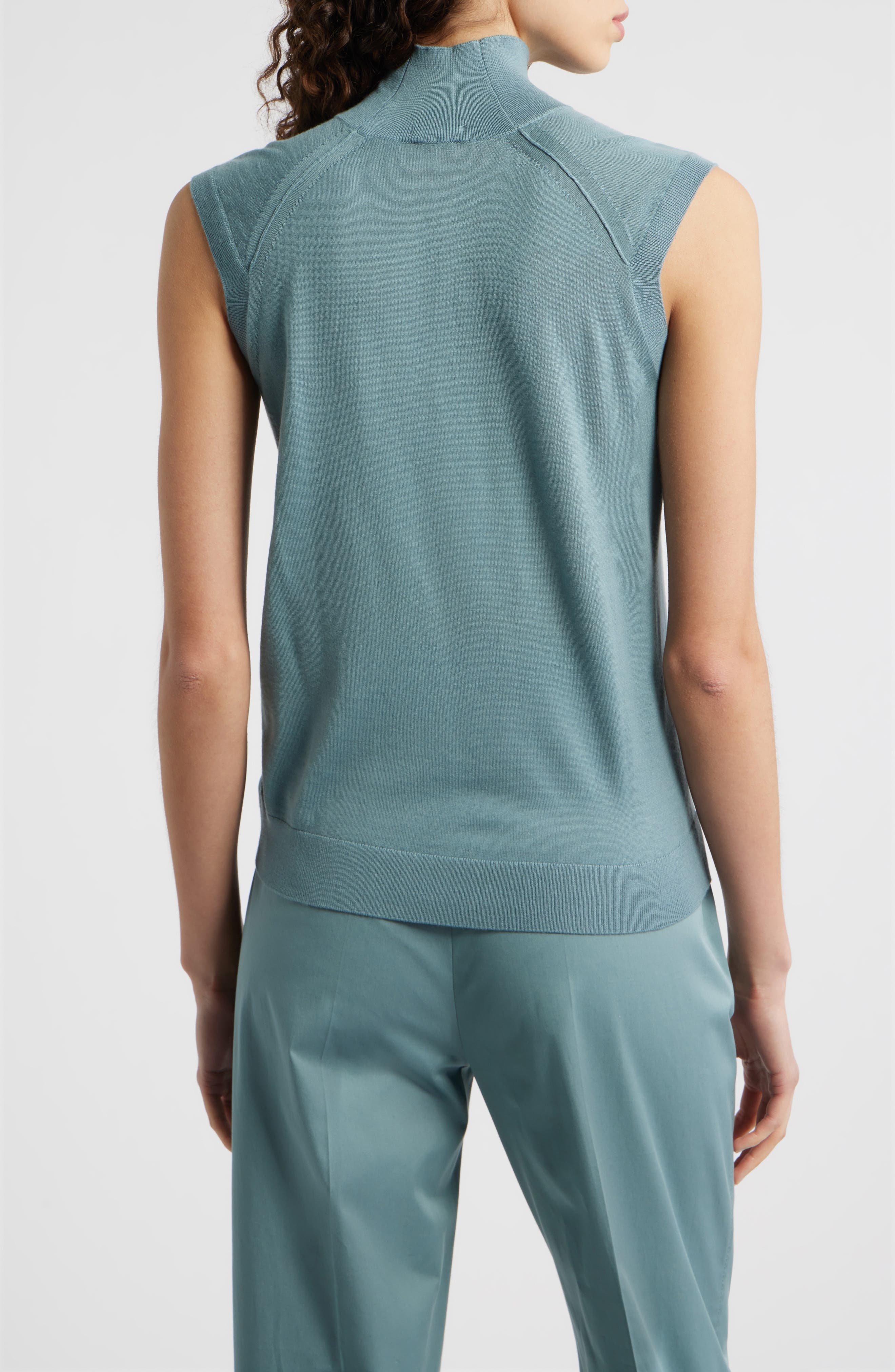 Fipini Mock Neck Wool Sweater Vest - image 2