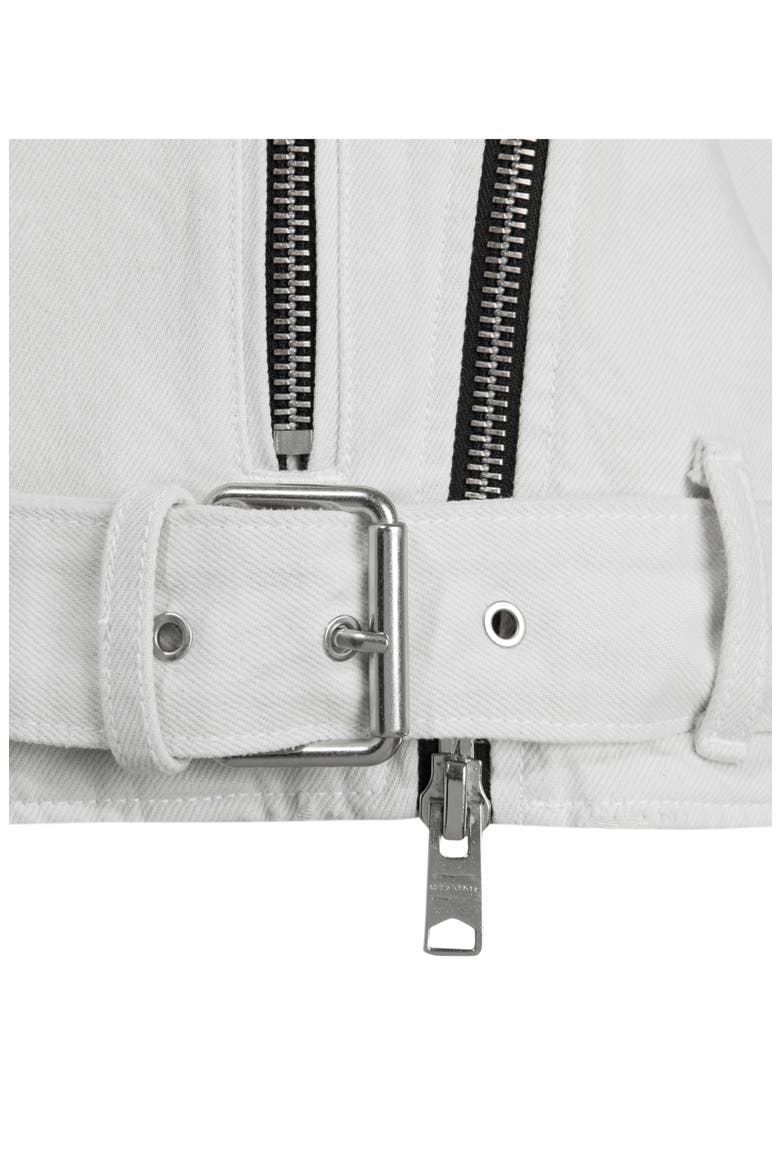 Balfern Denim Biker Jacket, Alternate, color, STONE WHITE