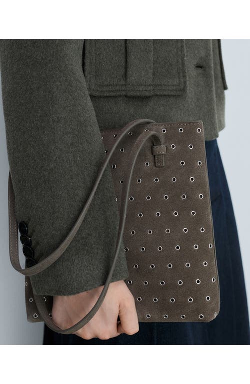 Mango Die-cut Leather Shopper Bag In Medium Brown