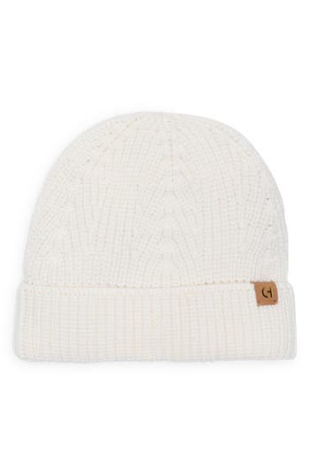 Cole Haan Ribbed Cuffed Beanie In Neutral