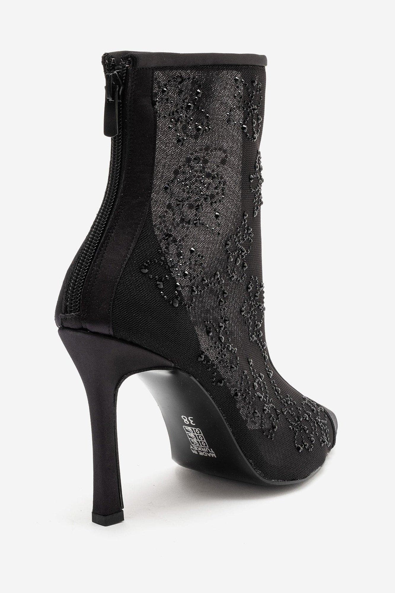 Gwena Embellished Transparent Stiletto Boot, Alternate, color, Black