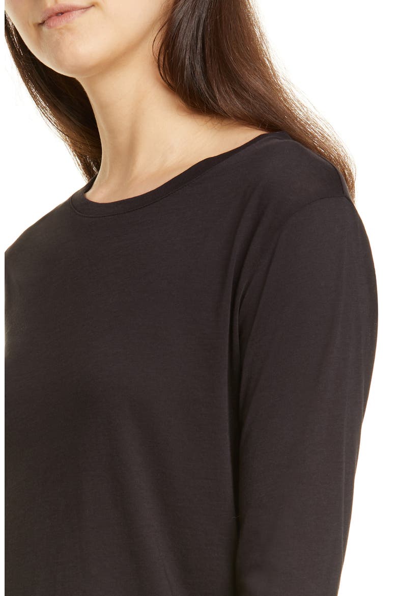 Essential Long Sleeve Crewneck Tee, Alternate, color, BLACK