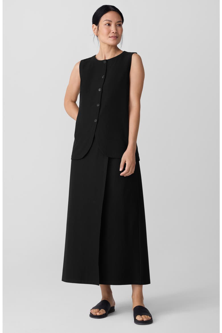 Wrap Front Midi Skirt, Alternate, color, BLACK