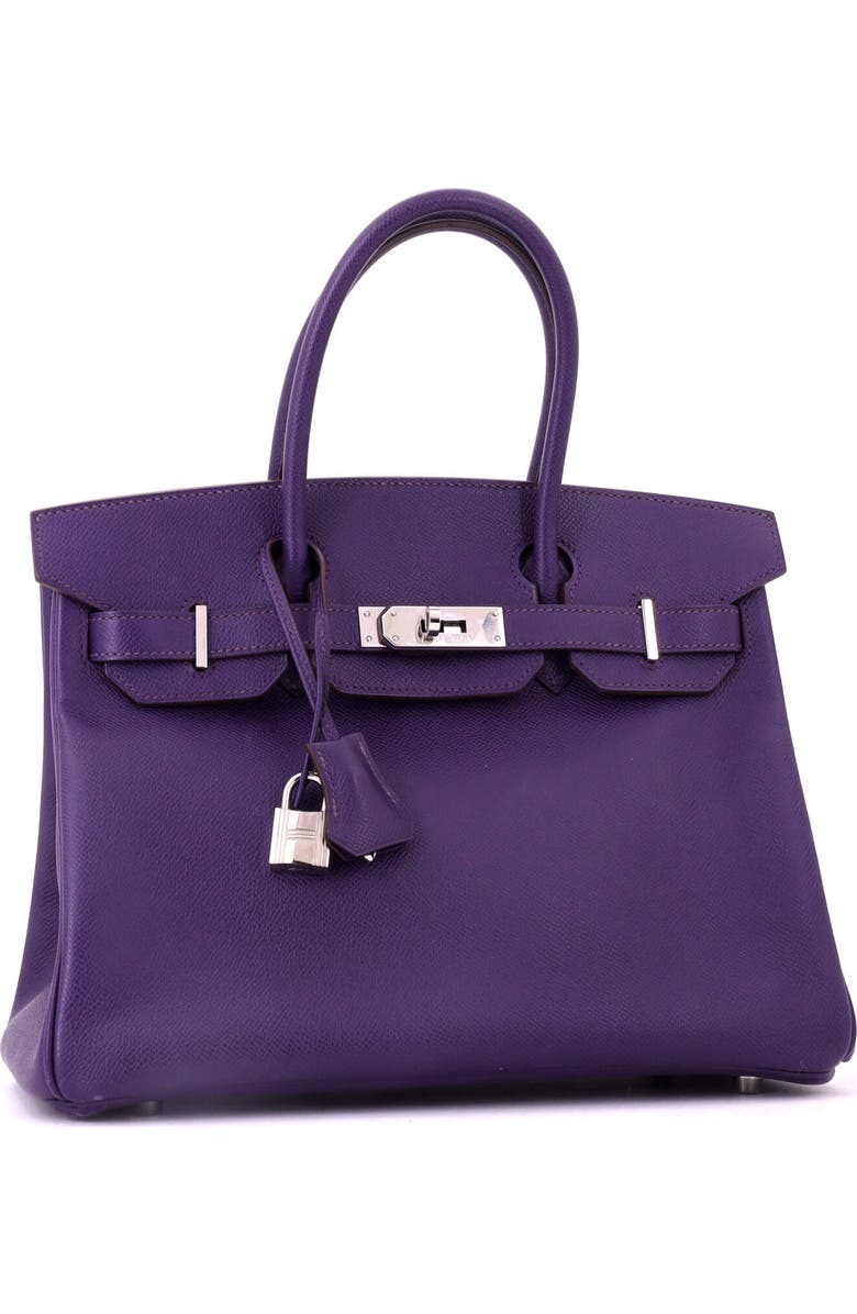 Pre-Owned Hermes Birkin Handbag Purple Epsom with Palladium Hardware 30, Alternate, color, Iris