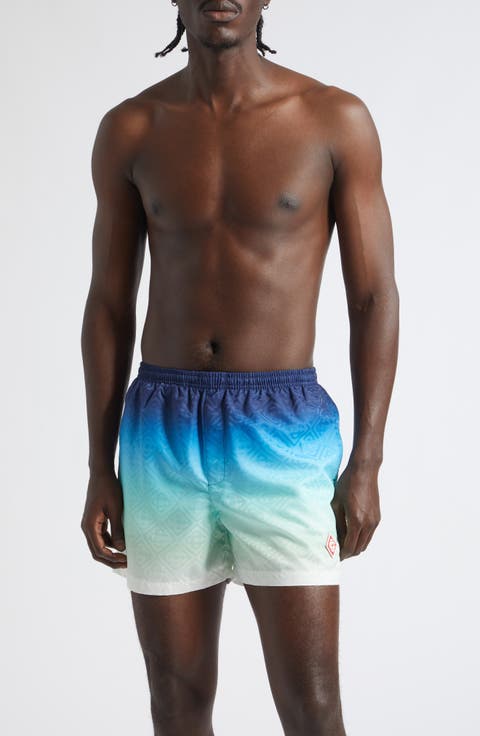 Gradient Monogram Swim Trunks