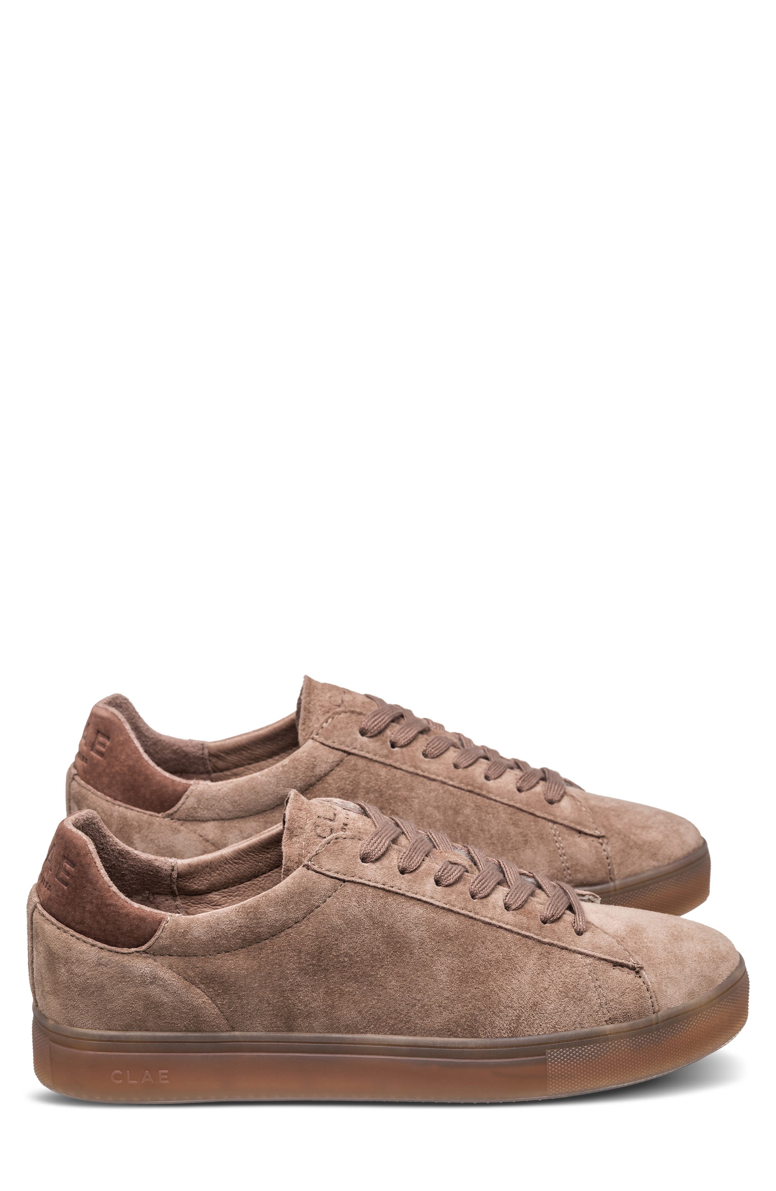 CLAE Bradley Low Top Leather Sneaker, Alternate, color, Portabella Suede
