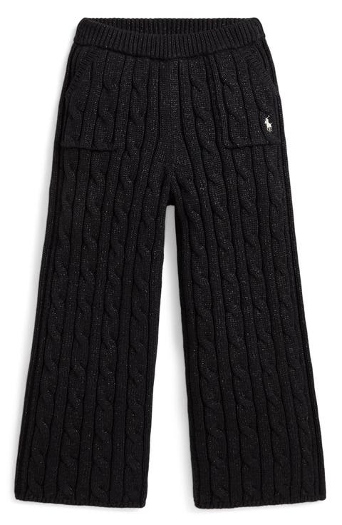 Kids' Metallic Cable Knit Wide Leg Sweater Pants