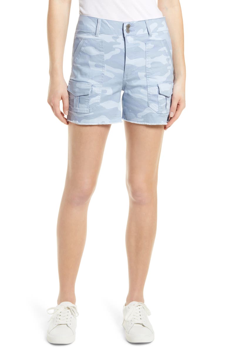 Wit & Wisdom 'Ab'Solution High Waist Frayed Hem Cargo Shorts, Main, color, 