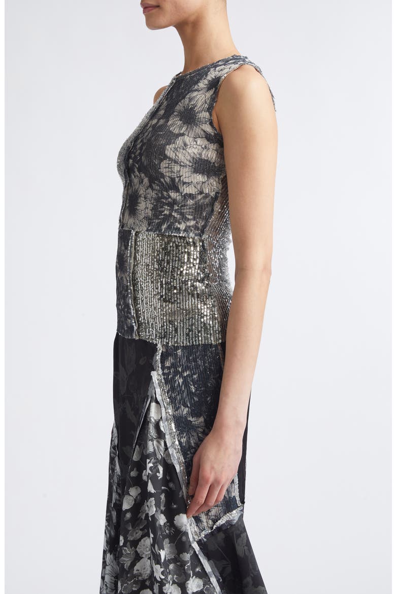 Sequin Floral Print Sleeveless Top, Alternate, color, MULTICOLOR VARIANT