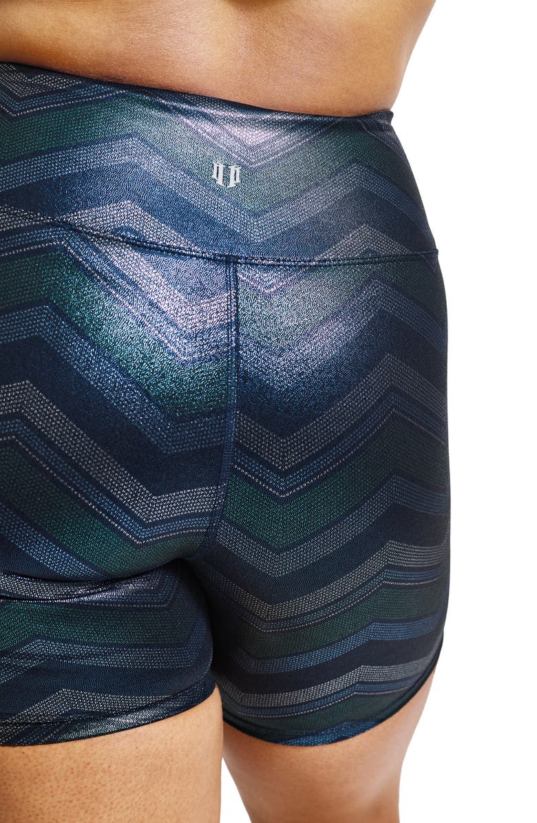 EleVen by Venus Williams Disco Chevron High Waist Tennis Bike Shorts, Alternate, color,