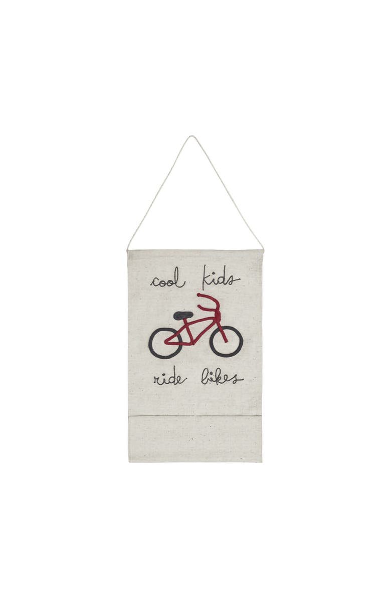 Lorena Canals Wall pocket hanger Cool Kids Ride Bikes, Main, color, Natural, Dark Grey, Dark Red