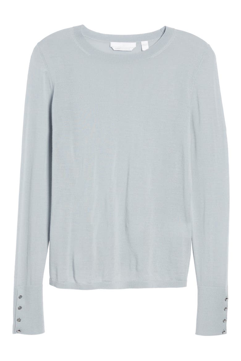Frankie Cuff Detail Wool Sweater (Nordstrom Exclusive), Alternate, color, BLUE DUST