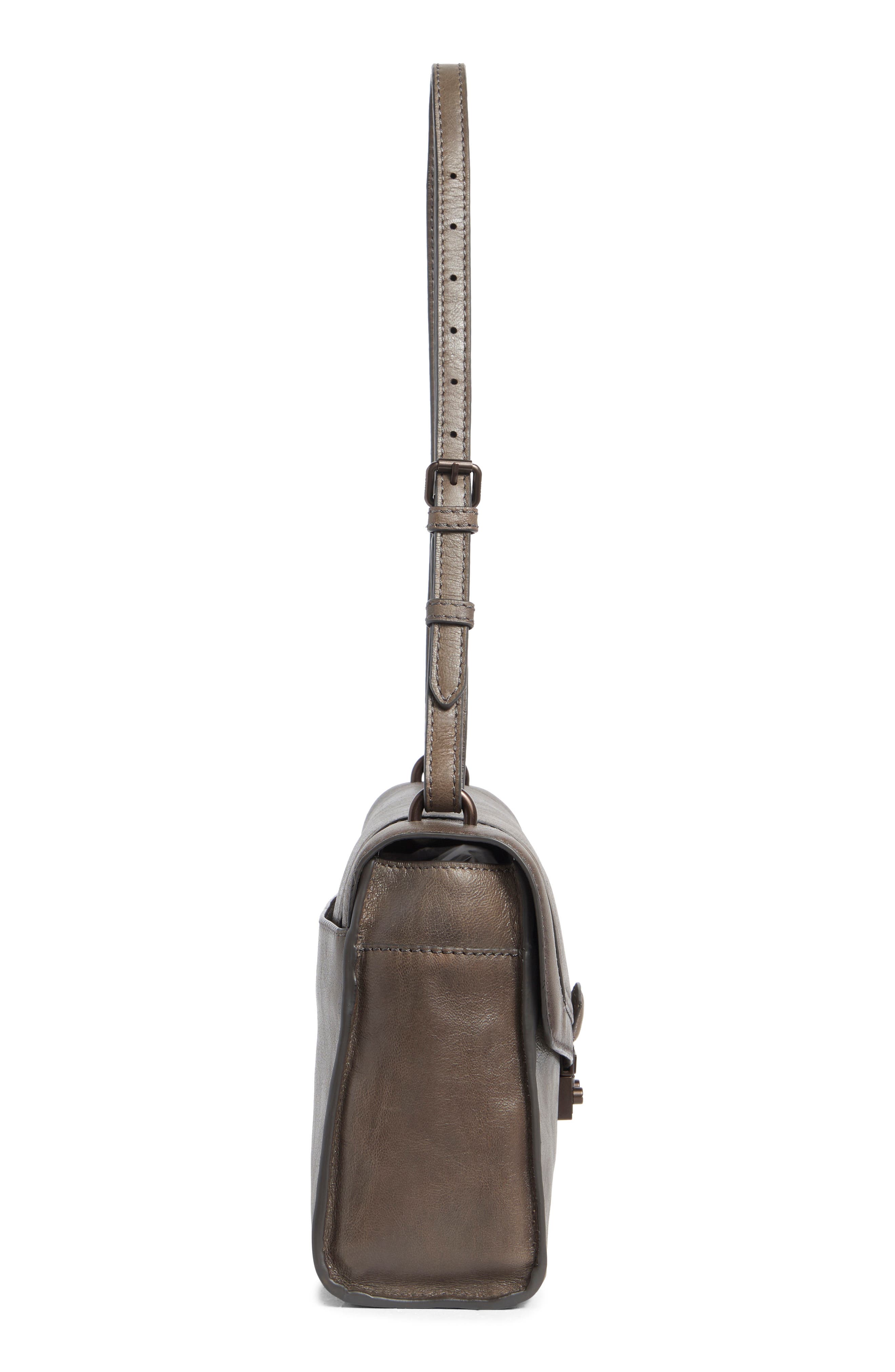 Frye Alex Flap Leather Shoulder Bag, Alternate, color, Shadow