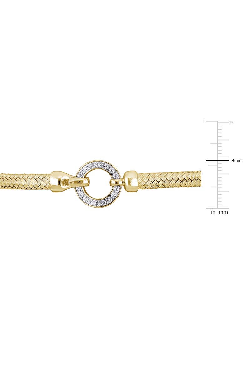 Cubic Zirconia Weave Bangle Buckle Clasp, Alternate, color, Yellow-Plated