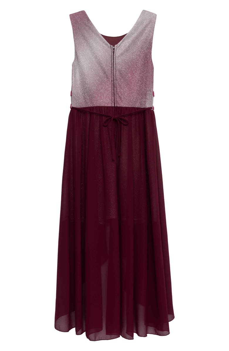 Speechless Kids' Ombré Walk Thru Party Dress, Alternate, color, Burgundy