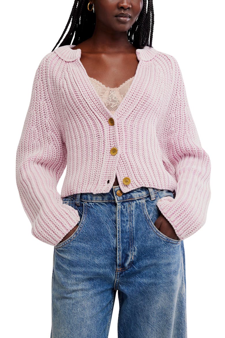 Sweet Nothing Cotton Cardigan, Main, color, LILAC BLOOM
